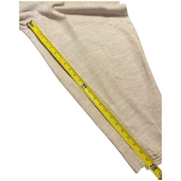 NWT ELLA MOSS Linen Blend Ankle Pants XL Tan Wide Leg Pockets Elastic Waist New - Picture 12 of 16